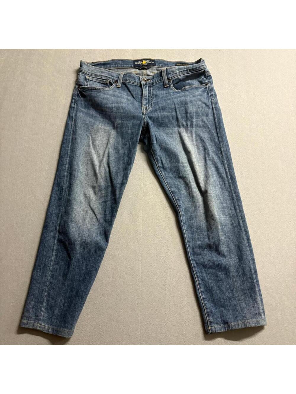 Lucky Brand Sienna Cigarette Jeans Womens 10 30 Blue Denim Stretch Crop Ankle